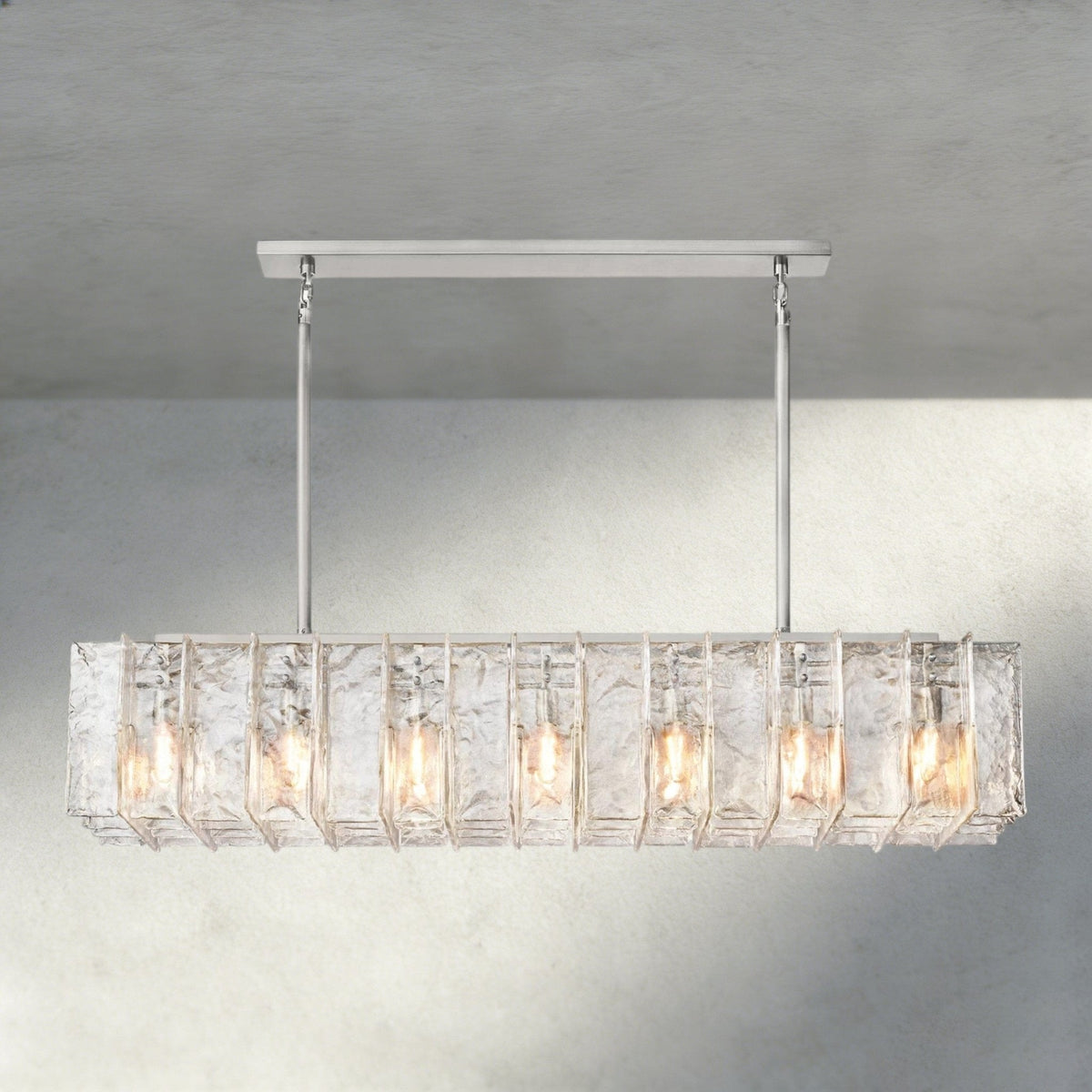 Aurelle Clear Glass Linear Chandelier - Zelno Lighting