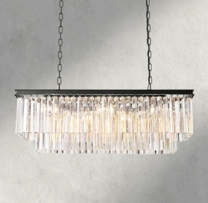 1920S Odeon Rectangular Chandelier 40", 49", 59" - Zelno Lighting