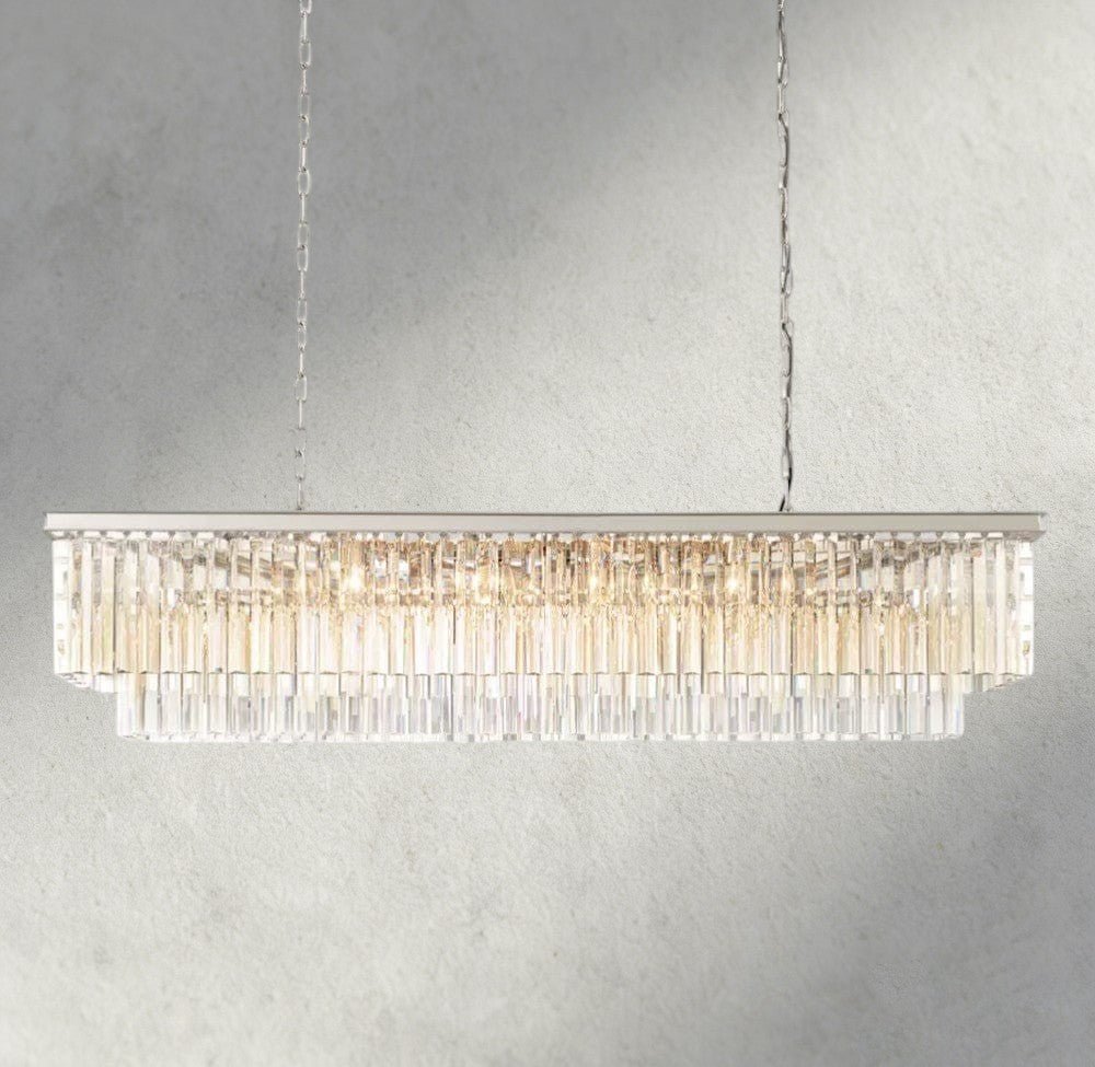 1920S Odeon Rectangular Chandelier 40", 49", 59" - Zelno Lighting