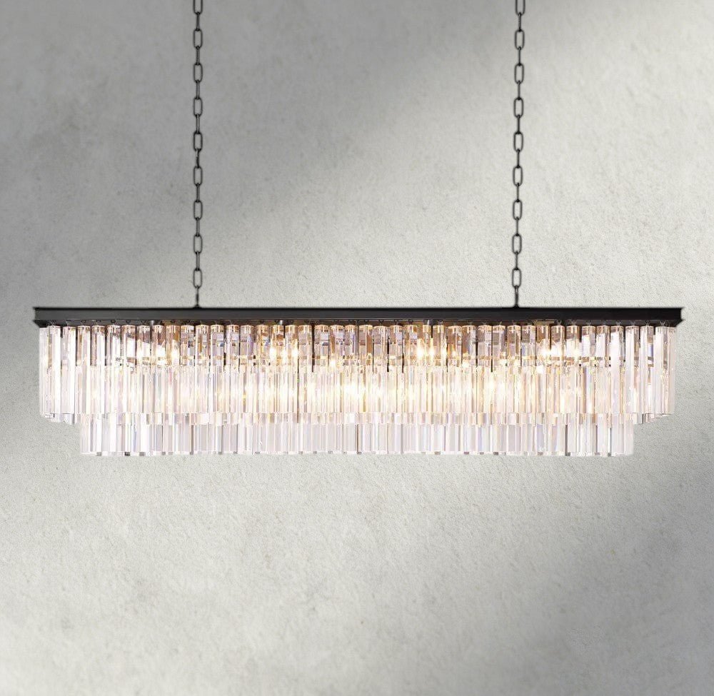 1920S Odeon Rectangular Chandelier 40", 49", 59" - Zelno Lighting