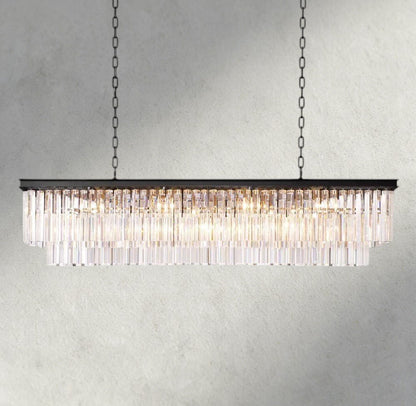 1920S Odeon Rectangular Chandelier 40", 49", 59" - Zelno Lighting