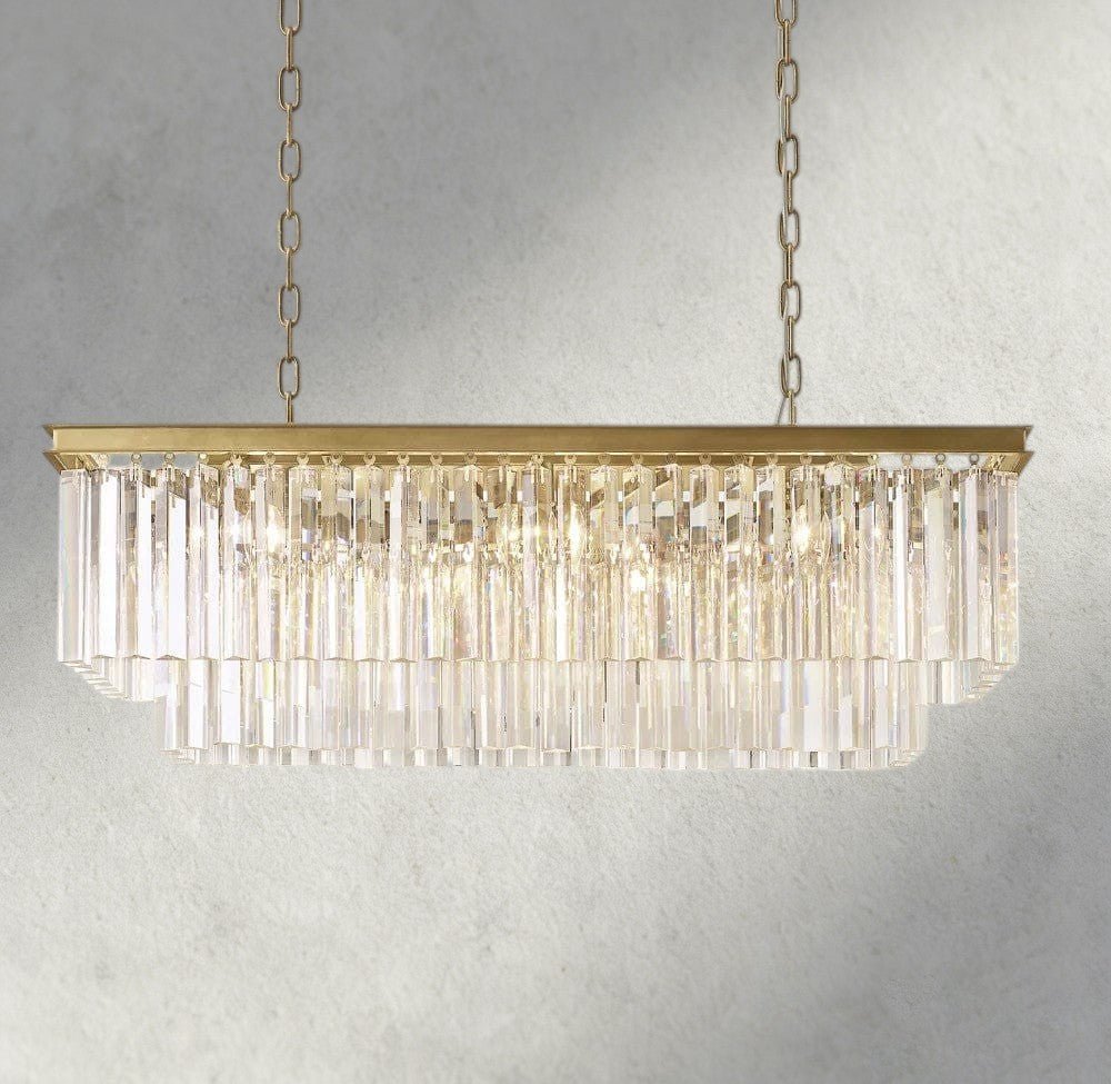 1920S Odeon Rectangular Chandelier 40", 49", 59" - Zelno Lighting