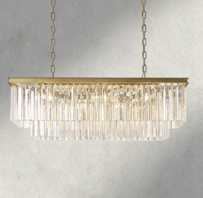 1920S Odeon Rectangular Chandelier 40", 49", 59" - Zelno Lighting