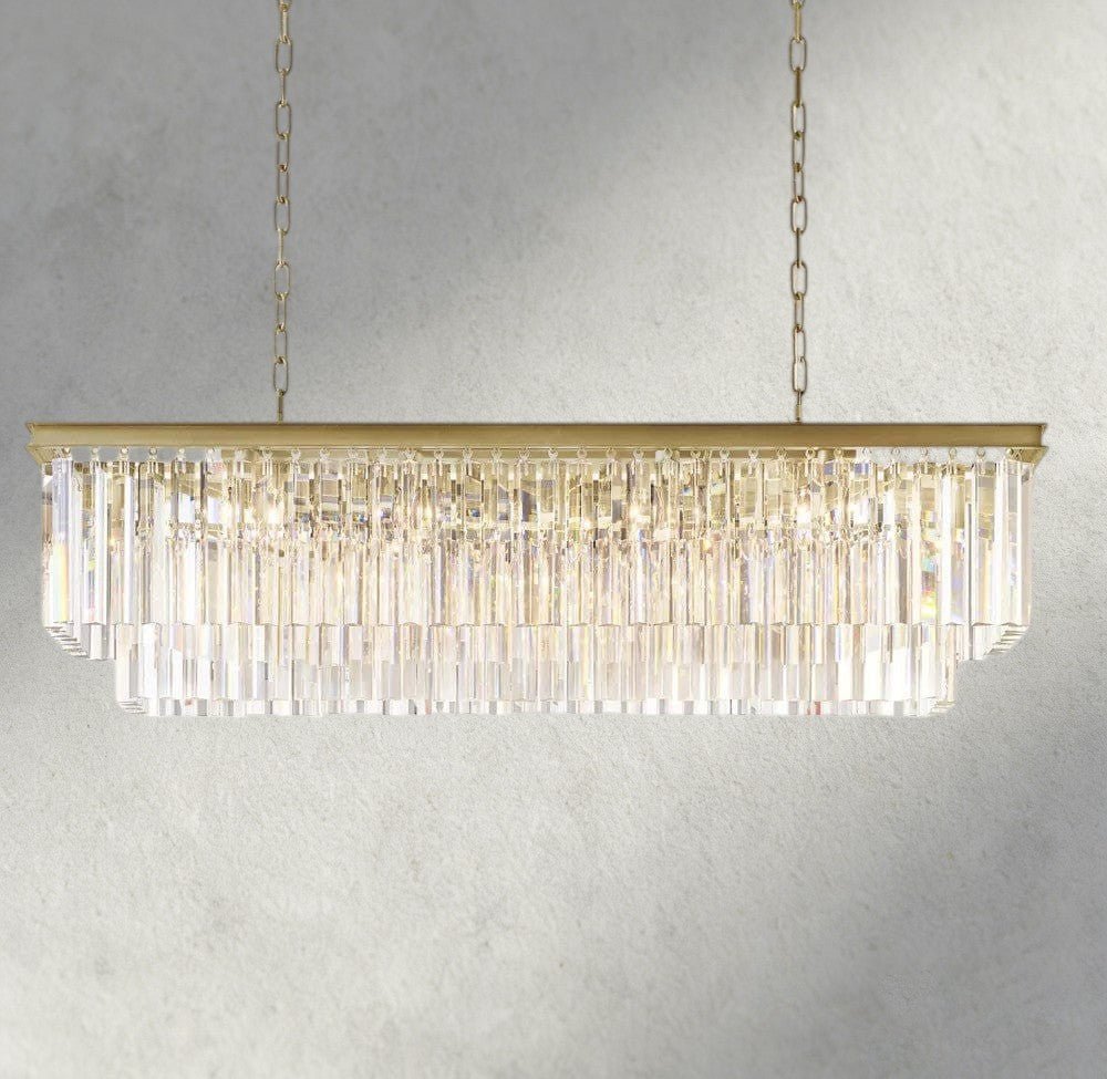 1920S Odeon Rectangular Chandelier 40", 49", 59" - Zelno Lighting