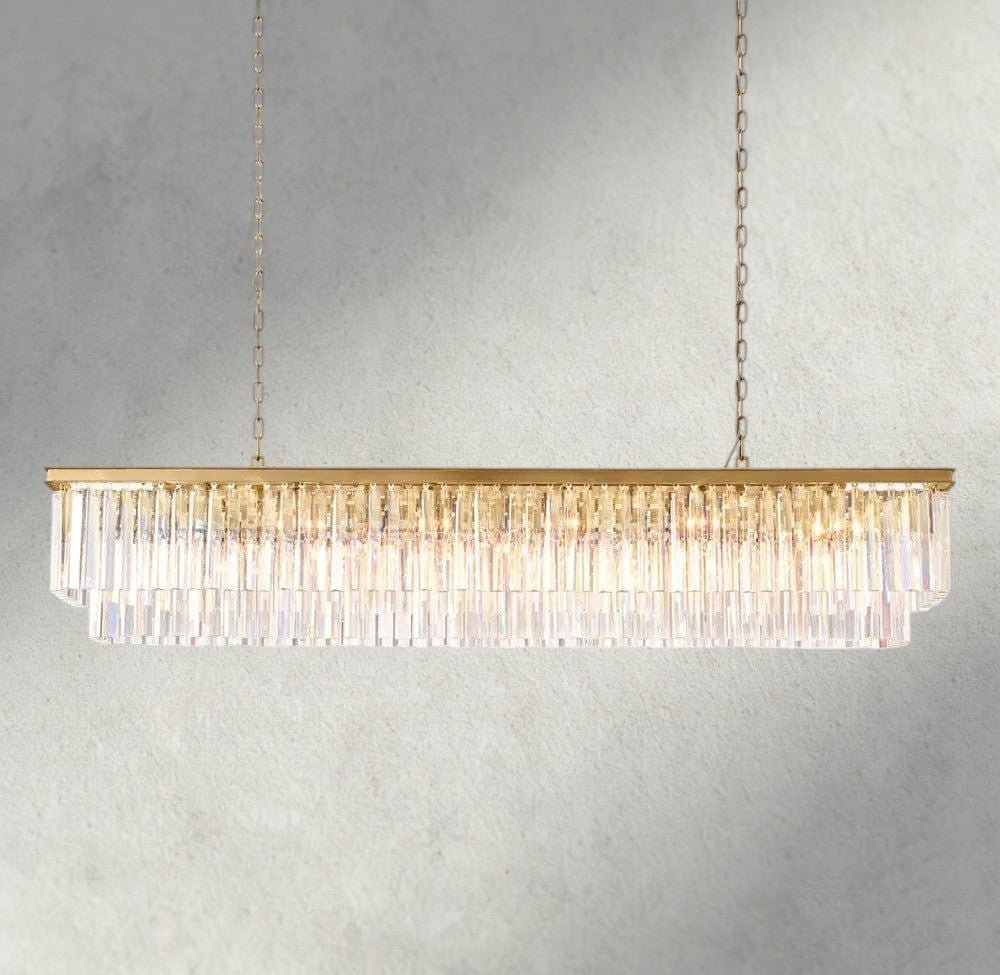 1920S Odeon Rectangular Chandelier 40", 49", 59" - Zelno Lighting