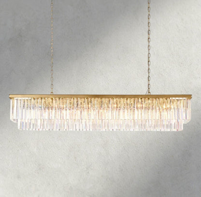 1920S Odeon Rectangular Chandelier 40", 49", 59" - Zelno Lighting