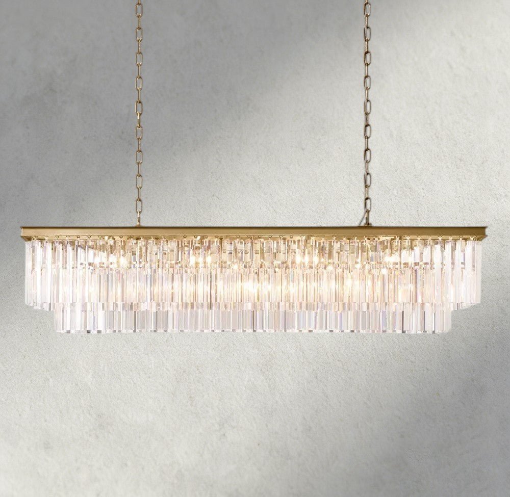 1920S Odeon Rectangular Chandelier 40", 49", 59" - Zelno Lighting