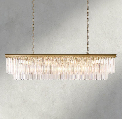 1920S Odeon Rectangular Chandelier 40", 49", 59" - Zelno Lighting