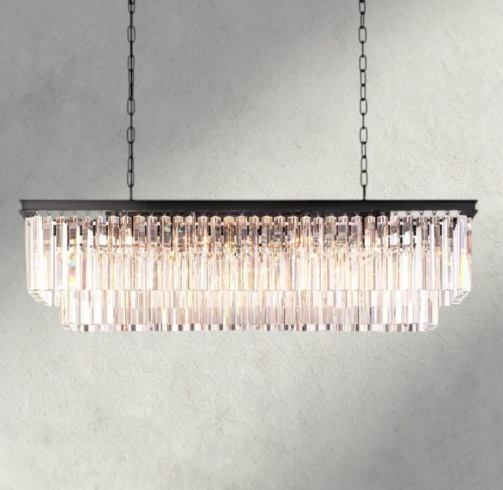 1920S Odeon Rectangular Chandelier 40", 49", 59" - Zelno Lighting