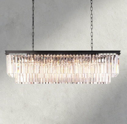 1920S Odeon Rectangular Chandelier 40", 49", 59" - Zelno Lighting
