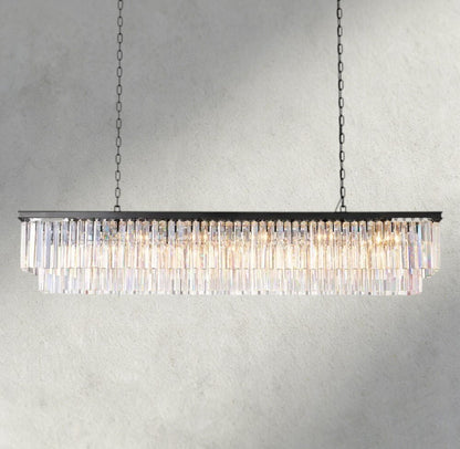 1920S Odeon Rectangular Chandelier 40", 49", 59" - Zelno Lighting