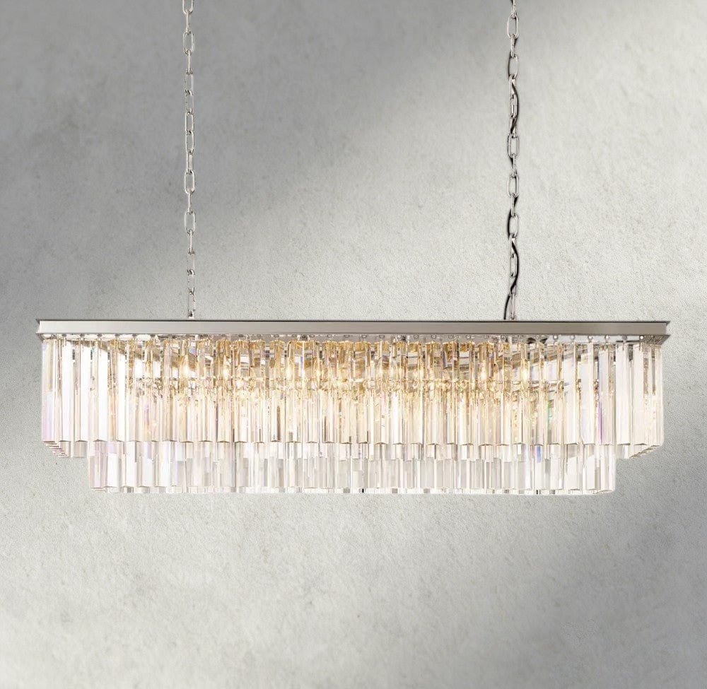 1920S Odeon Rectangular Chandelier 40", 49", 59" - Zelno Lighting