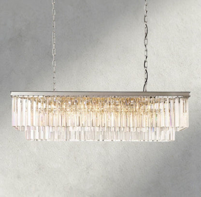 1920S Odeon Rectangular Chandelier 40", 49", 59" - Zelno Lighting