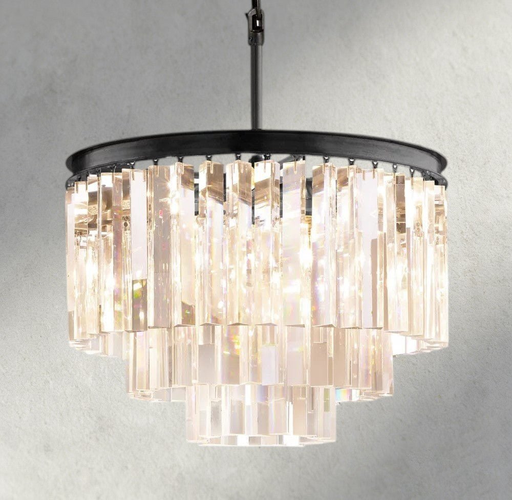 1920s Odeon Round Chandelier 20", 32", 44" - Zelno Lighting