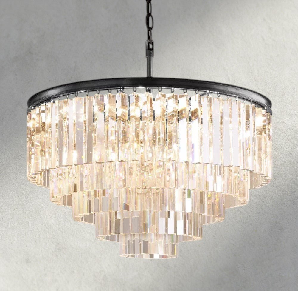 1920s Odeon Round Chandelier 20", 32", 44" - Zelno Lighting