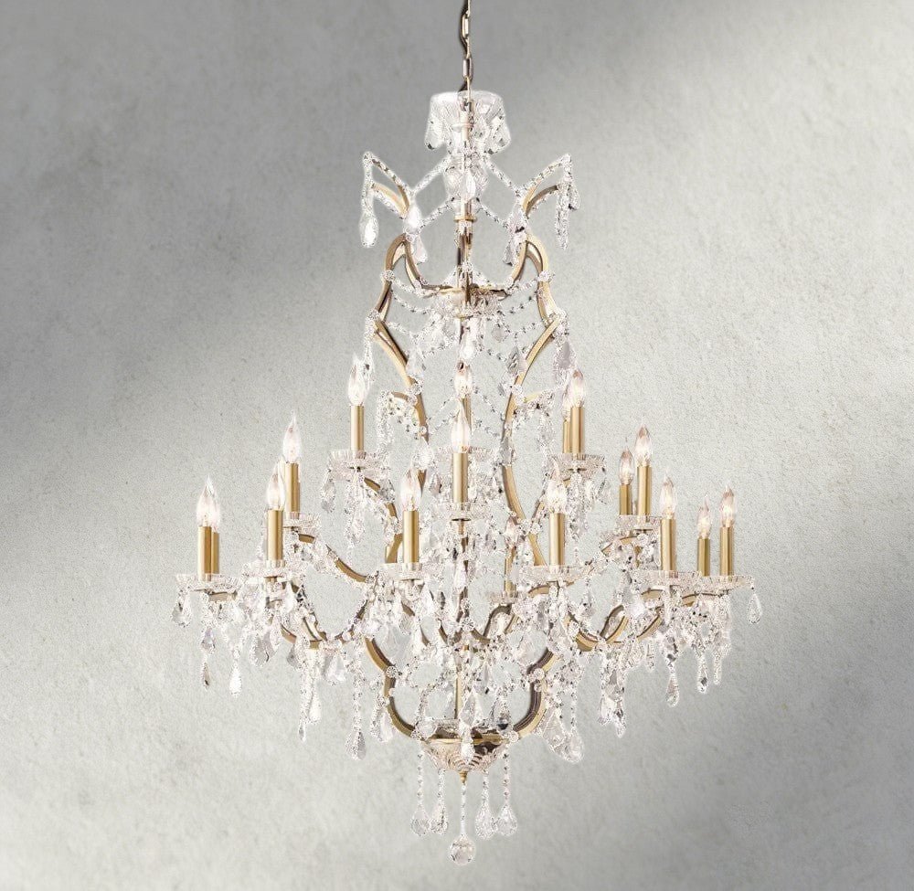 19th C. Rococo Iron & Crystal Round Chandelier 18", 28", 33", 40", 60", 101" - Zelno Lighting