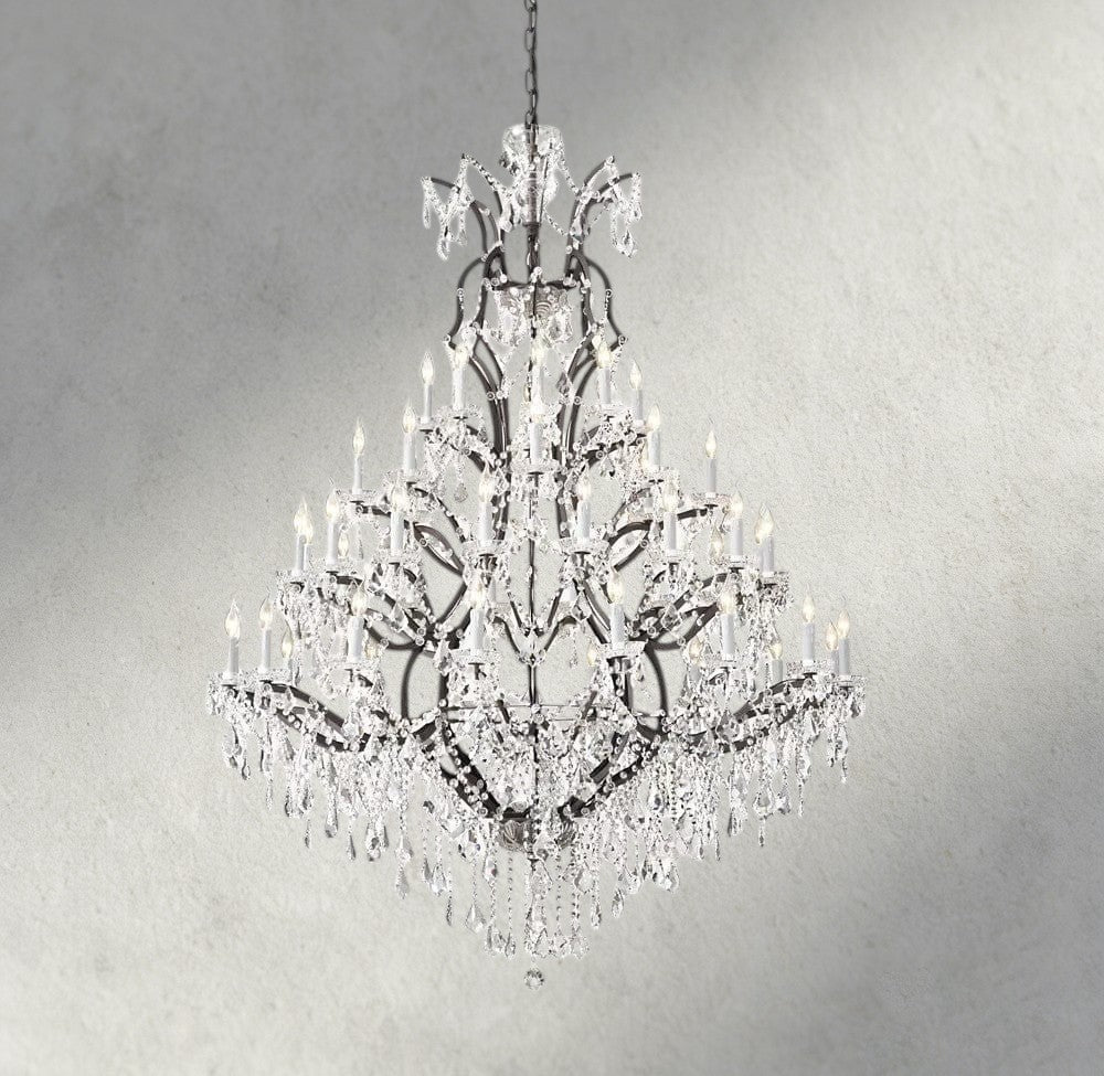 19th C. Rococo Iron & Crystal Round Chandelier 18", 28", 33", 40", 60", 101" - Zelno Lighting