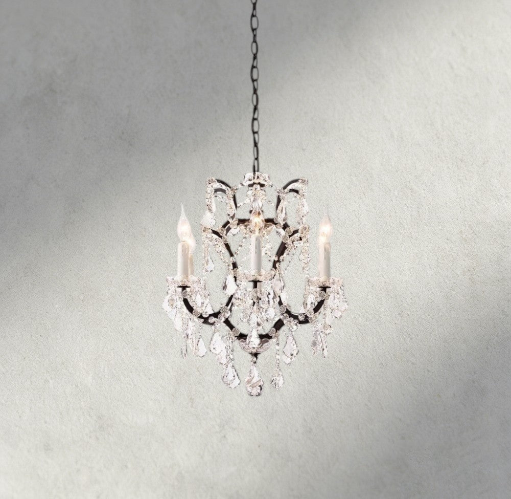19th C. Rococo Iron & Crystal Round Chandelier 18", 28", 33", 40", 60", 101" - Zelno Lighting