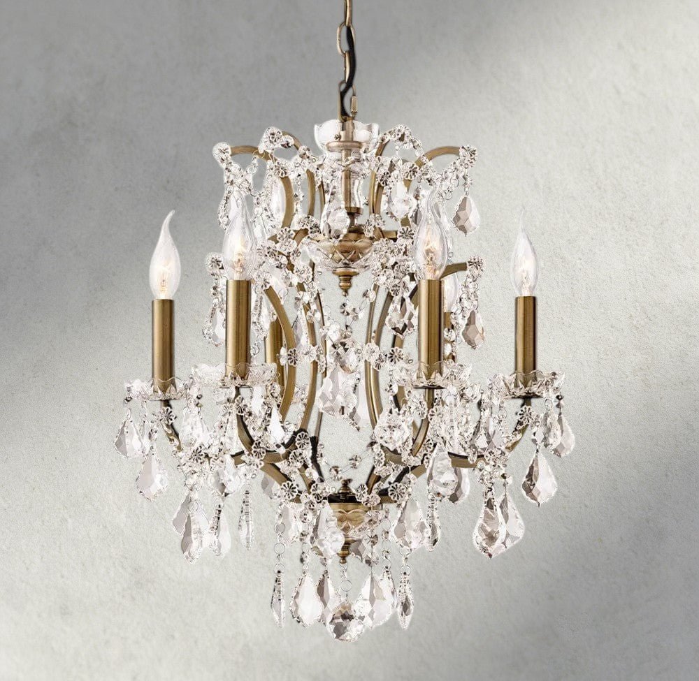 19th C. Rococo Iron & Crystal Round Chandelier 18", 28", 33", 40", 60", 101" - Zelno Lighting