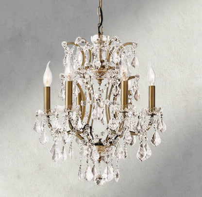 19th C. Rococo Iron & Crystal Round Chandelier 18", 28", 33", 40", 60", 101" - Zelno Lighting