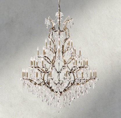 19th C. Rococo Iron & Crystal Round Chandelier 18", 28", 33", 40", 60", 101" - Zelno Lighting