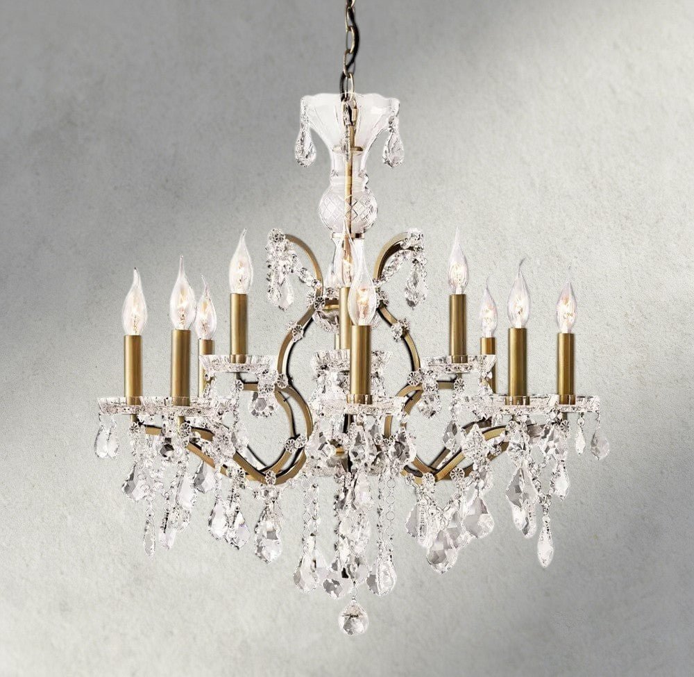 19th C. Rococo Iron & Crystal Round Chandelier 18", 28", 33", 40", 60", 101" - Zelno Lighting