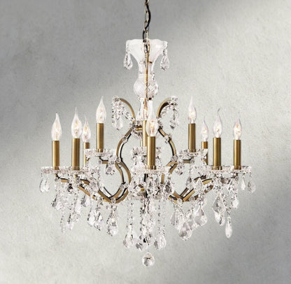 19th C. Rococo Iron & Crystal Round Chandelier 18", 28", 33", 40", 60", 101" - Zelno Lighting