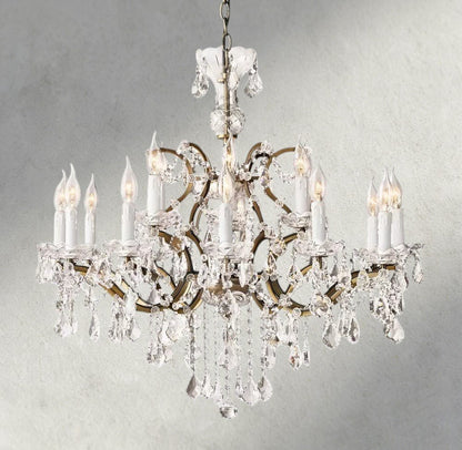 19th C. Rococo Iron & Crystal Round Chandelier 18", 28", 33", 40", 60", 101" - Zelno Lighting