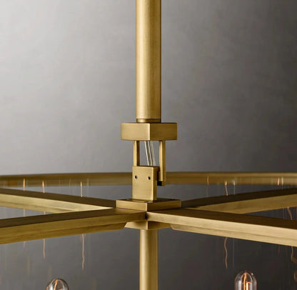 33 Inch Glass Drum Chandelier - Beckman - Zelno Lighting