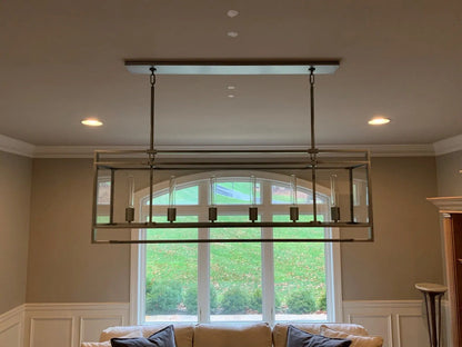 54 Inch Glass Rectangular Chandelier - Beckman - Zelno Lighting