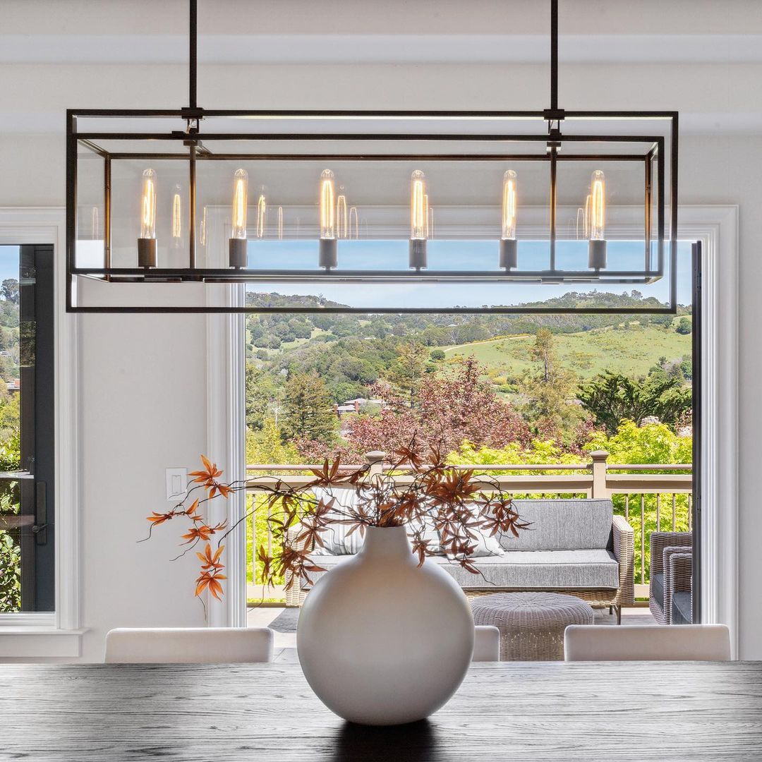 54 Inch Glass Rectangular Chandelier - Beckman - Zelno Lighting