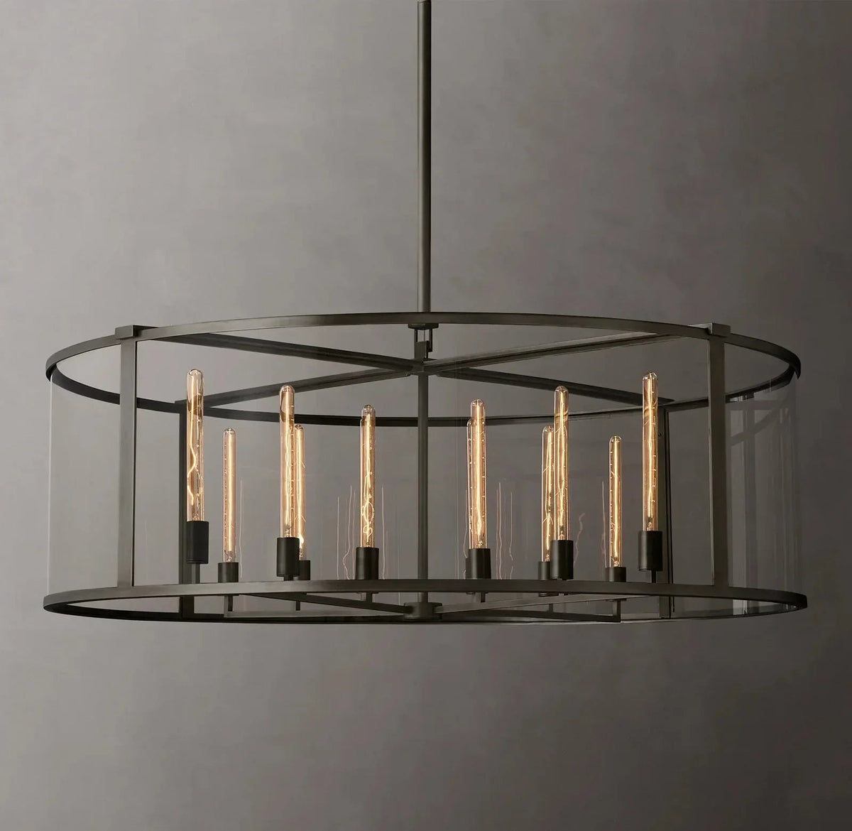 55 Inch Glass Drum Chandelier - Beckman - Zelno Lighting