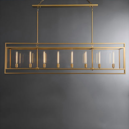 72 Inch Glass Rectangular Chandelier - Beckman - Zelno Lighting