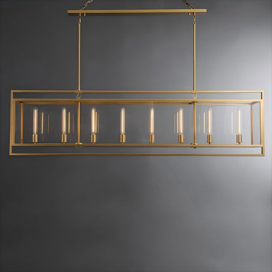 72 Inch Glass Rectangular Chandelier - Beckman - Zelno Lighting