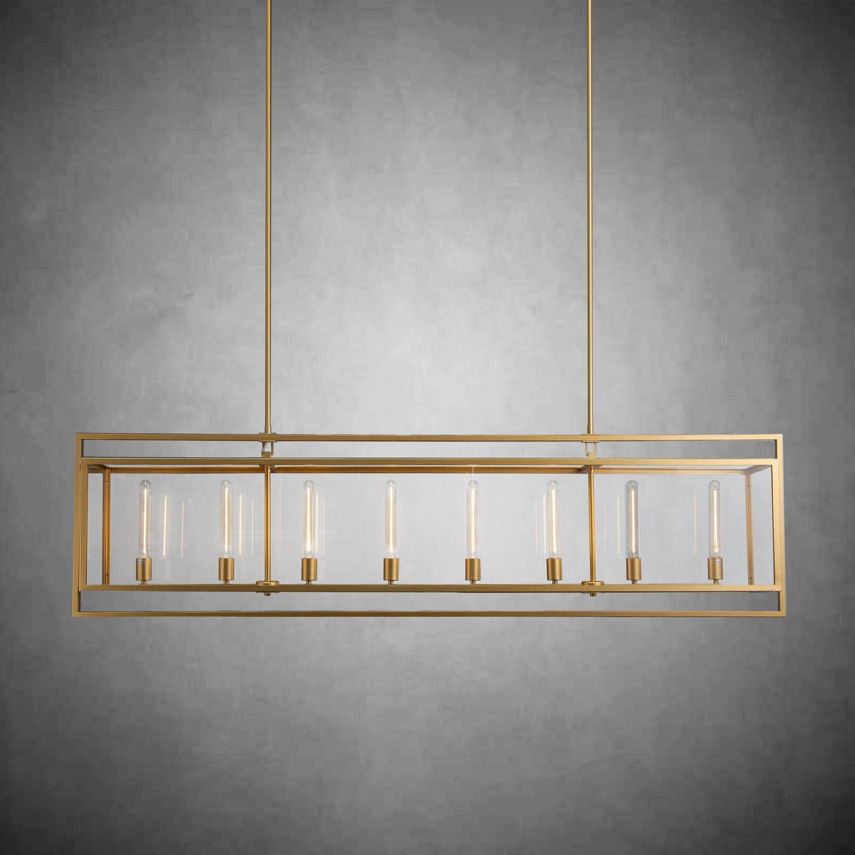 72 Inch Glass Rectangular Chandelier - Beckman - Zelno Lighting