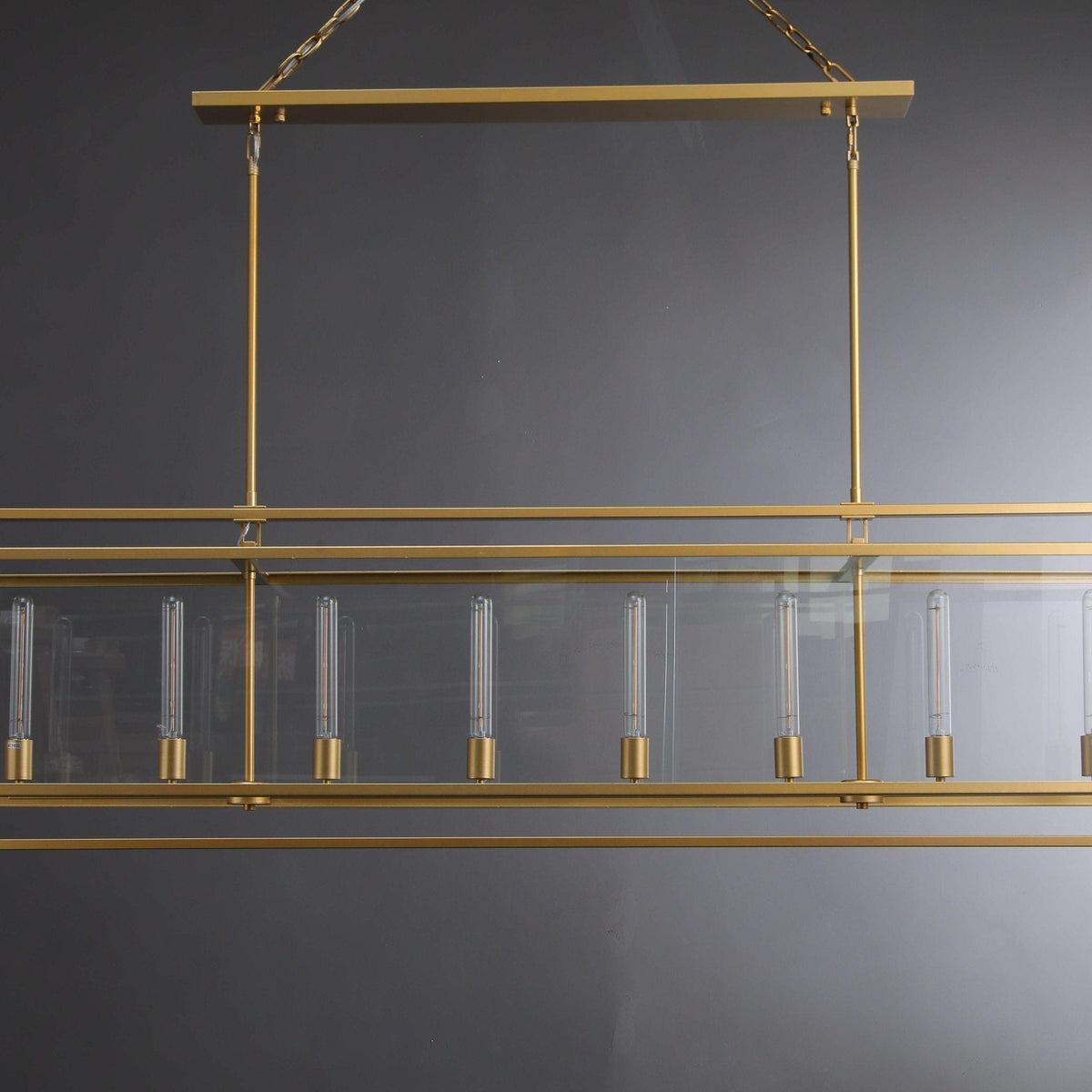 72 Inch Glass Rectangular Chandelier - Beckman - Zelno Lighting