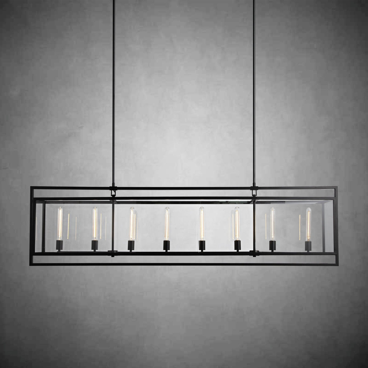 72 Inch Glass Rectangular Chandelier - Beckman - Zelno Lighting