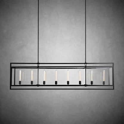 72 Inch Glass Rectangular Chandelier - Beckman - Zelno Lighting