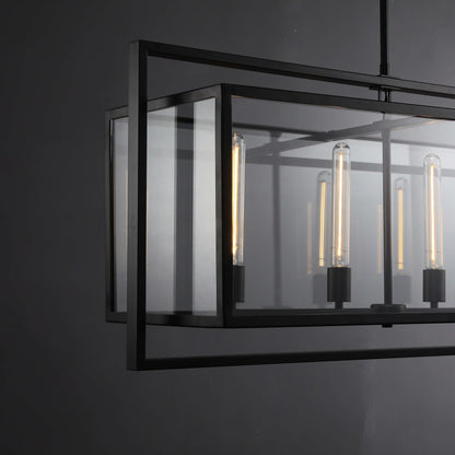 72 Inch Glass Rectangular Chandelier - Beckman - Zelno Lighting