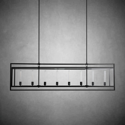 72 Inch Glass Rectangular Chandelier - Beckman - Zelno Lighting