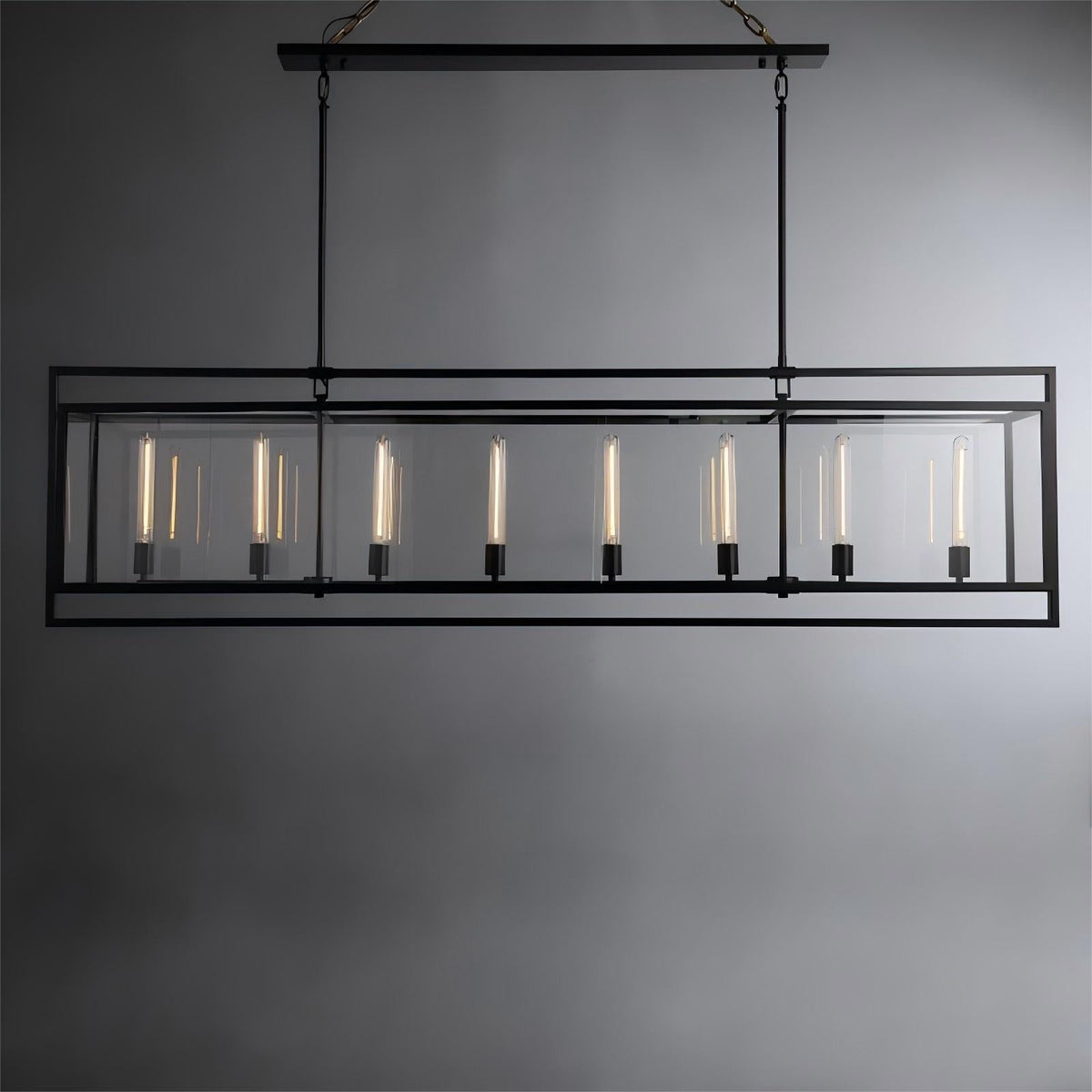 72 Inch Glass Rectangular Chandelier - Beckman - Zelno Lighting