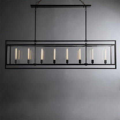 72 Inch Glass Rectangular Chandelier - Beckman - Zelno Lighting