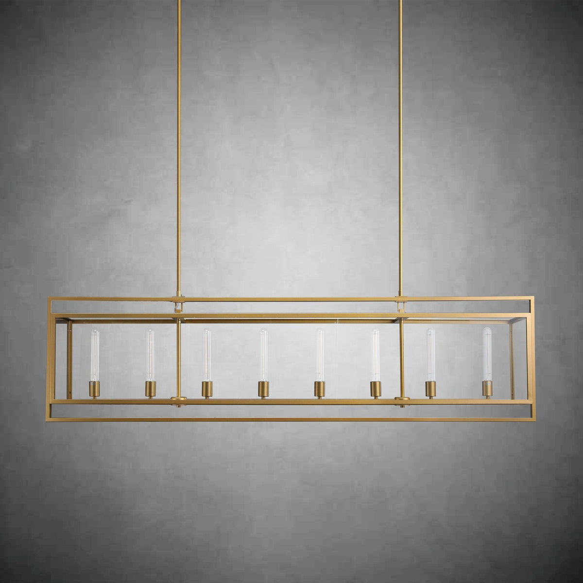 72 Inch Glass Rectangular Chandelier - Beckman - Zelno Lighting
