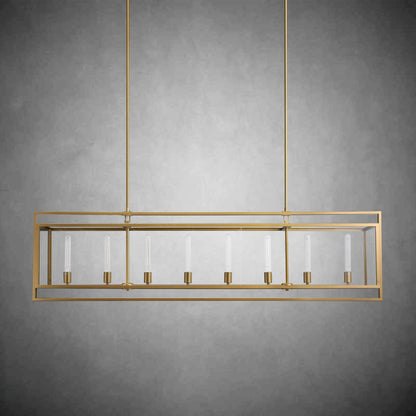 72 Inch Glass Rectangular Chandelier - Beckman - Zelno Lighting