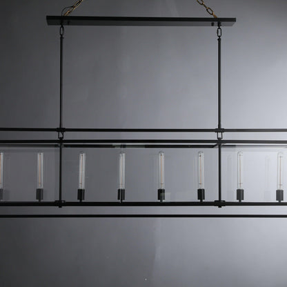 72 Inch Glass Rectangular Chandelier - Beckman - Zelno Lighting