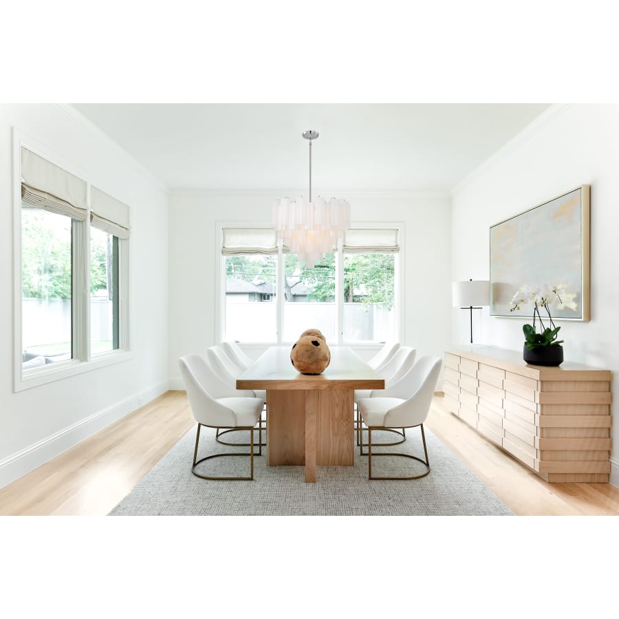 Addis 12 Light 27" Waterfall Chandelier Aged Brass - Zelno Lighting