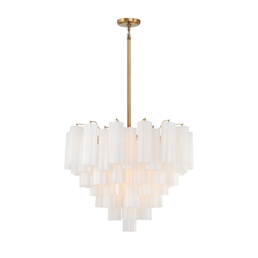 Addis 12 Light 27" Waterfall Chandelier Aged Brass - Zelno Lighting