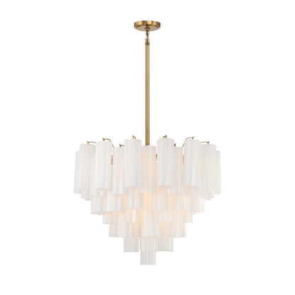 Addis 12 Light 27" Waterfall Chandelier Aged Brass - Zelno Lighting