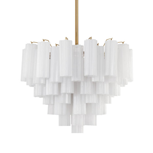 Addis 12 Light 27" Waterfall Chandelier Aged Brass - Zelno Lighting