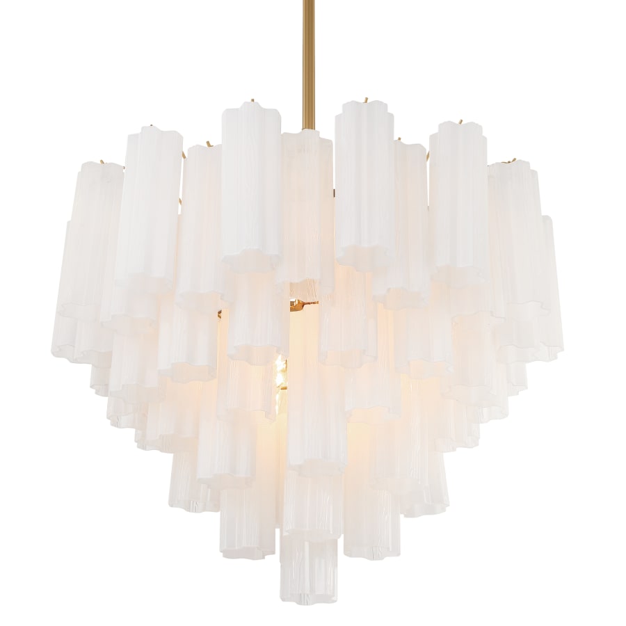 Addis 12 Light 27" Waterfall Chandelier Aged Brass - Zelno Lighting